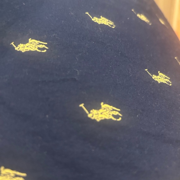 Navy Pajama Pants with yellow Logo Pattern polo Ralph Lauren - Picture 2 of 9
